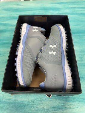 Under Armour Lightweight Fade Golf shoe 7.5 Gray & Light Purple Golf Spikes